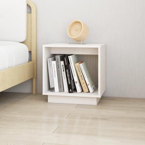 Sengeborde 2 stk. 40x30x40 cm massivt fyrretræ hvid
