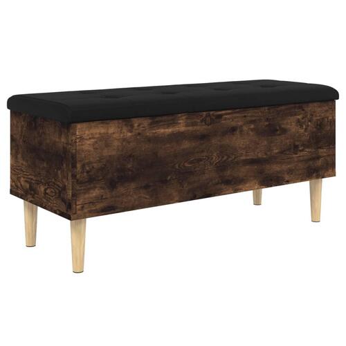 Skobænk 102x42x46 cm konstrueret træ røget egetræsfarve