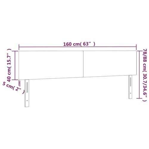 Sengegavle 2 stk. 80x5x78/88 cm stof sort