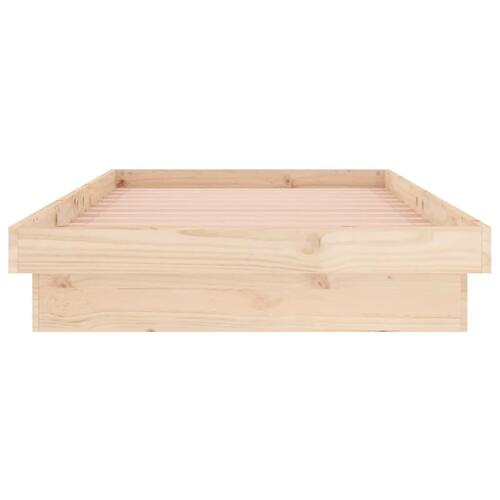 Sengeramme med LED-lys 90x200 cm massivt træ