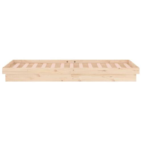 Sengeramme med LED-lys 90x200 cm massivt træ