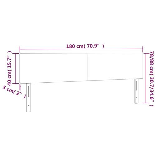 Sengegavle 2 stk. 90x5x78/88 cm stof sort