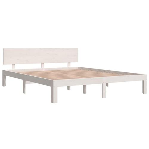 Sengeramme 160x200 cm massivt fyrretræ hvid