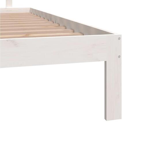 Sengeramme 160x200 cm massivt fyrretræ hvid
