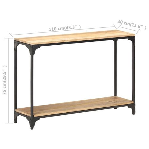 Konsolbord 110x30x75 cm massivt mangotræ
