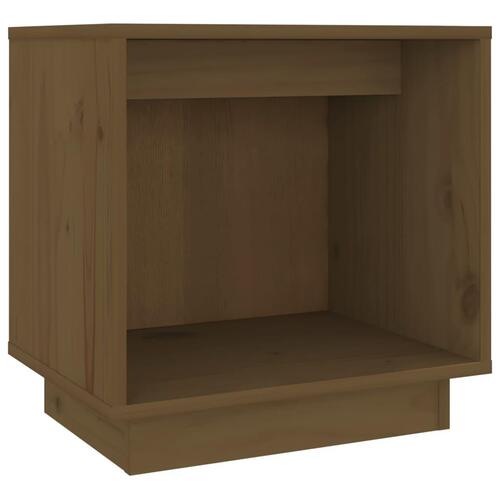 Sengebord 40x30x40 cm massivt fyrretræ gyldenbrun