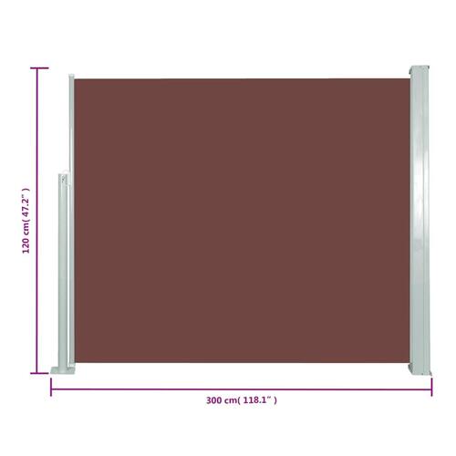 Sammenrullelig sidemarkise 120x300 cm brun