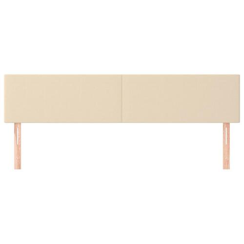 Sengegavle 2 stk. 90x5x78/88 cm stof cremefarvet