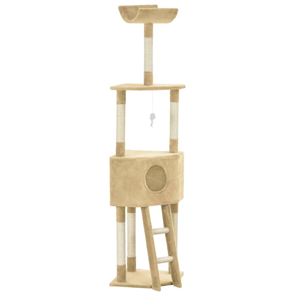 Kradsetræ til katte med sisalkradsestolpe 180 cm beige