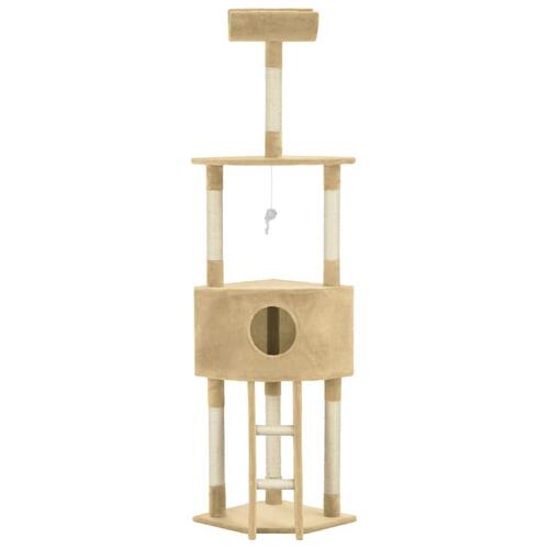 Kradsetræ til katte med sisalkradsestolpe 180 cm beige