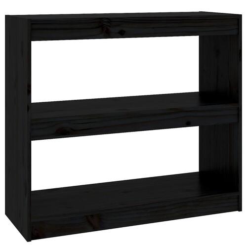 Bogreol/rumdeler 80x30x71,5 cm fyrretræ sort