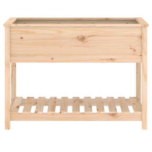 Plantekasse med hylde 111,5x54x81 cm massivt fyrretræ