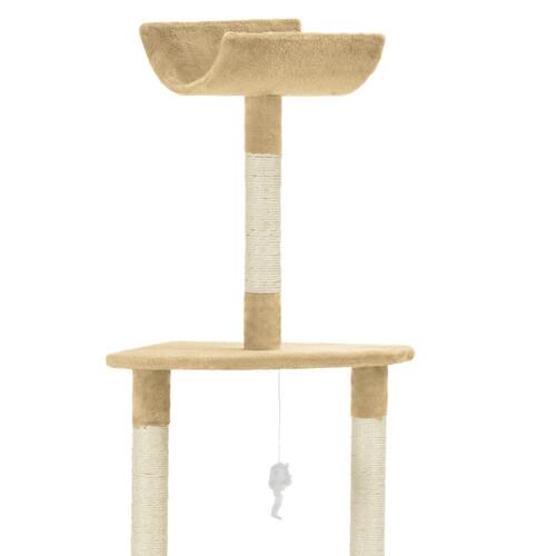 Kradsetræ til katte med sisalkradsestolpe 180 cm beige