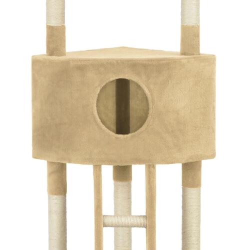 Kradsetræ til katte med sisalkradsestolpe 180 cm beige