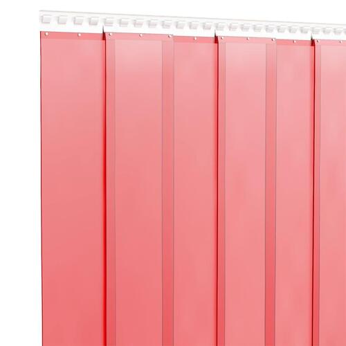 Bændelgardin 200 mm x 1,6 mm 50 m PVC rød