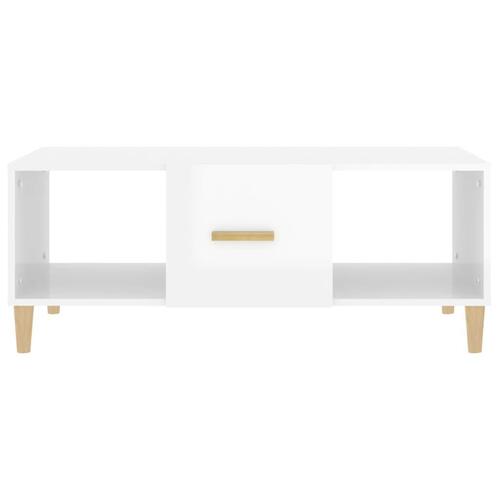 Sofabord 102x50x40 cm konstrueret træ hvid højglans