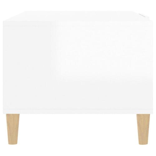 Sofabord 102x50x40 cm konstrueret træ hvid højglans