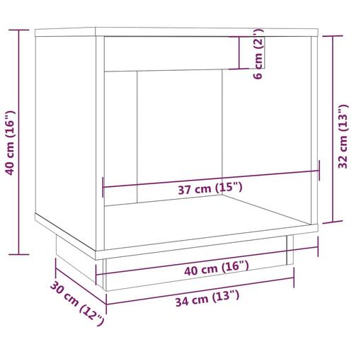 Sengeborde 2 stk. 40x30x40 cm massivt fyrretræ gyldenbrun