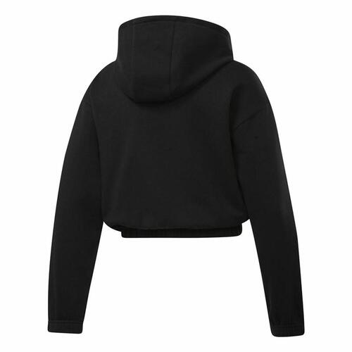Hættetrøje til Kvinde Reebok Sportswear Cropped Sort M