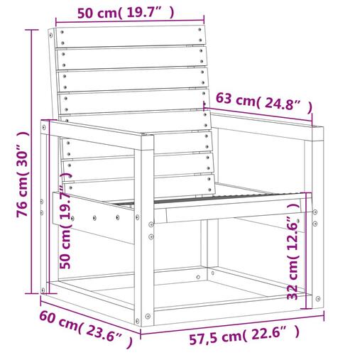 Havestol 57,5x63x76 cm massivt douglasgran