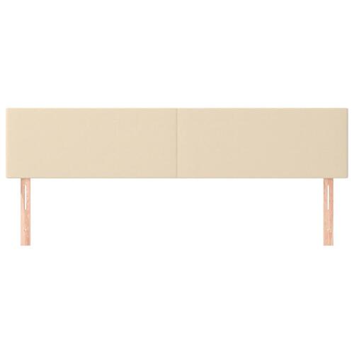 Sengegavle 2 stk. 100x5x78/88 cm stof cremefarvet