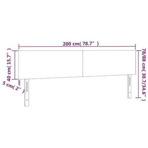 Sengegavle 2 stk. 100x5x78/88 cm stof cremefarvet