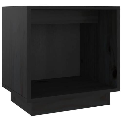 Sengebord 40x30x40 cm massivt fyrretræ sort