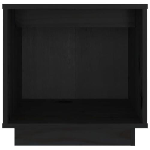 Sengebord 40x30x40 cm massivt fyrretræ sort