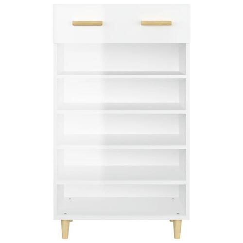 Skoreol 60x35x105 cm konstrueret træ hvid højglans