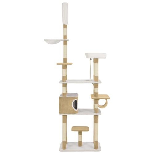 Kattetræ med sisalkradsestolper 235 cm beige