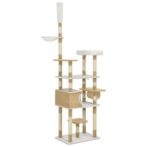 Kattetræ med sisalkradsestolper 235 cm beige