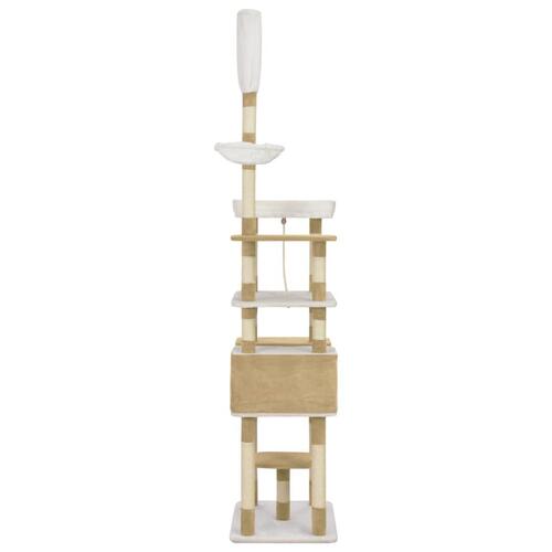 Kattetræ med sisalkradsestolper 235 cm beige