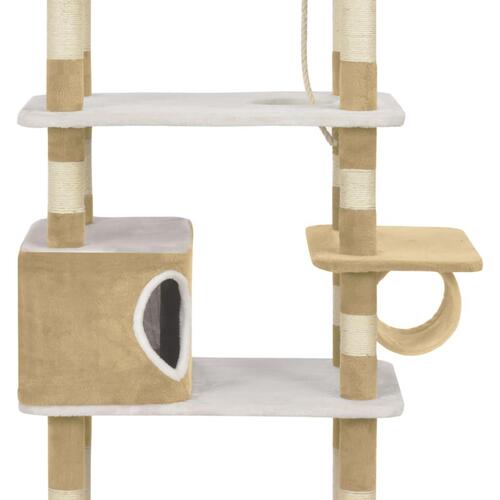 Kattetræ med sisalkradsestolper 235 cm beige