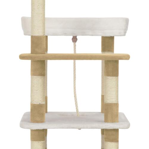 Kattetræ med sisalkradsestolper 235 cm beige