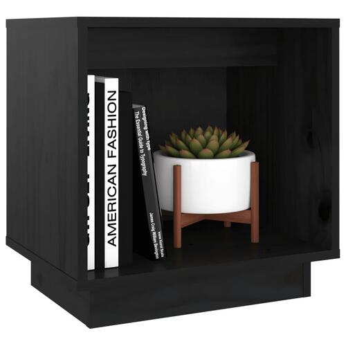 Sengeborde 2 stk. 40x30x40 cm massivt fyrretræ sort