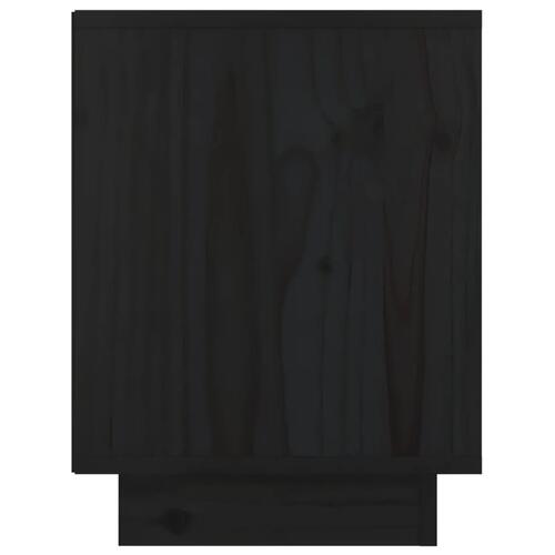 Sengeborde 2 stk. 40x30x40 cm massivt fyrretræ sort