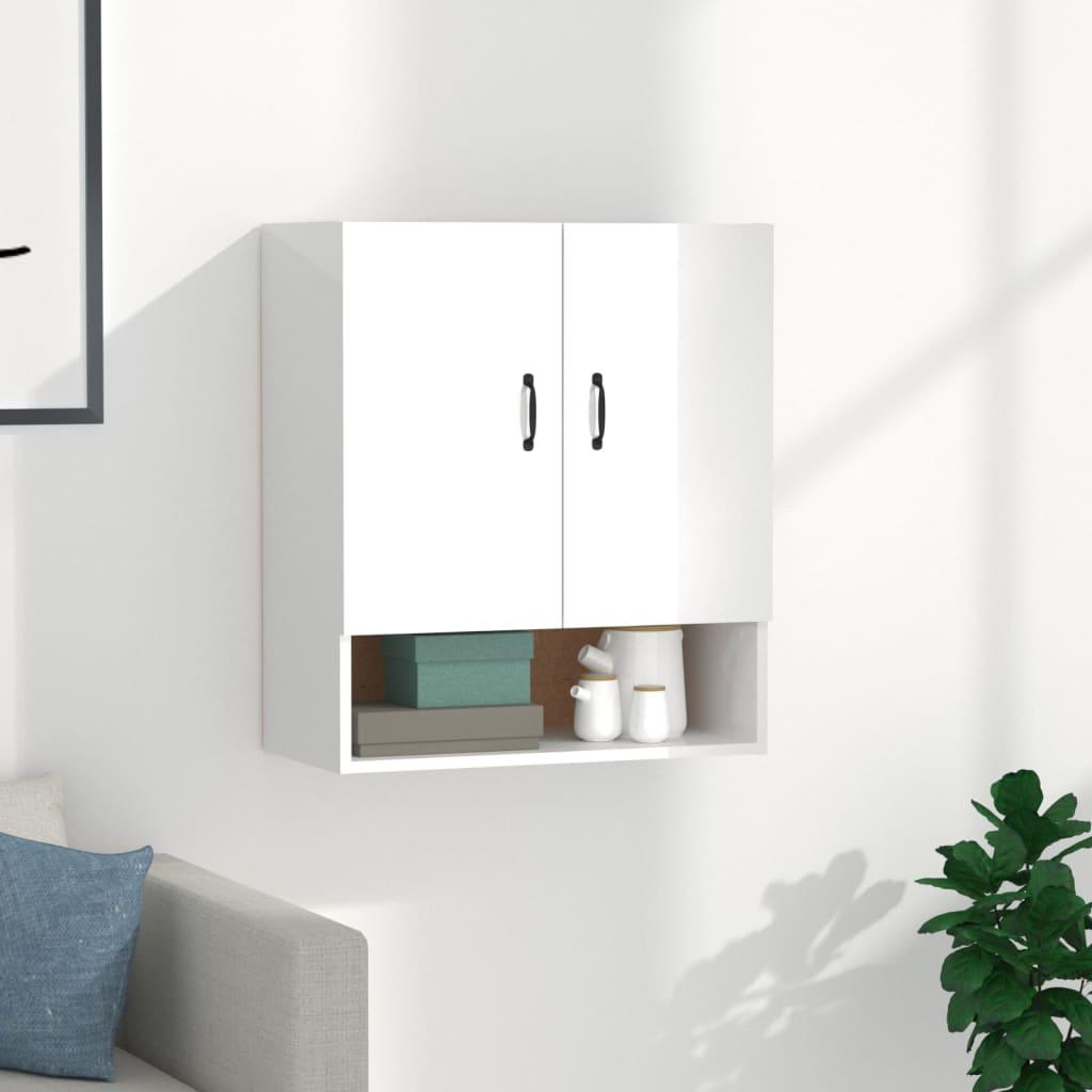 Vægskab 60x31x70 cm konstrueret træ hvid højglans
