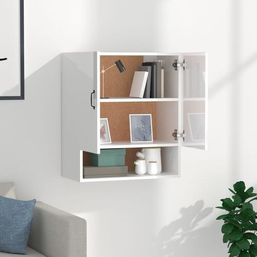 Vægskab 60x31x70 cm konstrueret træ hvid højglans