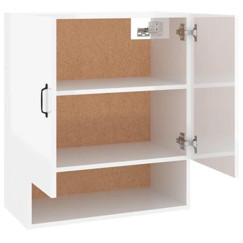 Vægskab 60x31x70 cm konstrueret træ hvid højglans