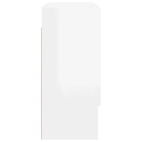 Vægskab 60x31x70 cm konstrueret træ hvid højglans