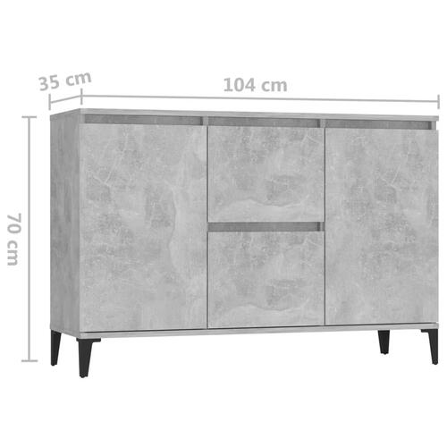 Skænk 104x35x70 cm konstrueret træ betongrå