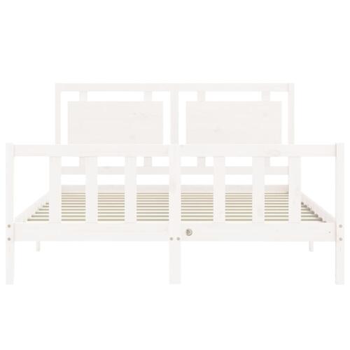 Sengeramme uden madras 160x200 cm massivt fyrretræ hvid