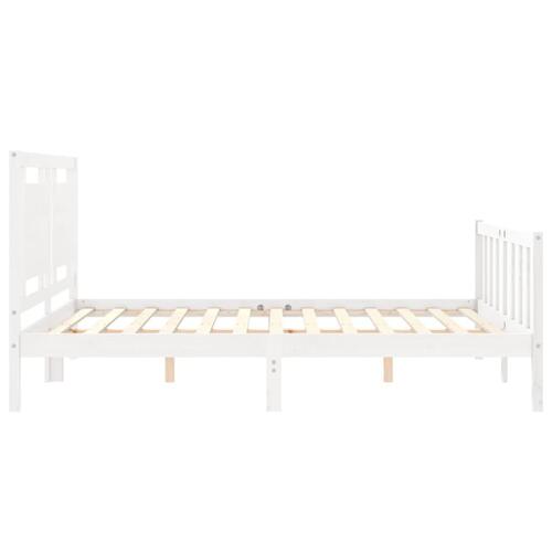 Sengeramme uden madras 160x200 cm massivt fyrretræ hvid