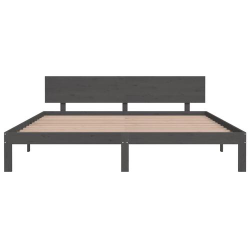 Sengestel 180x200 cm Super King massivt fyrretræ grå