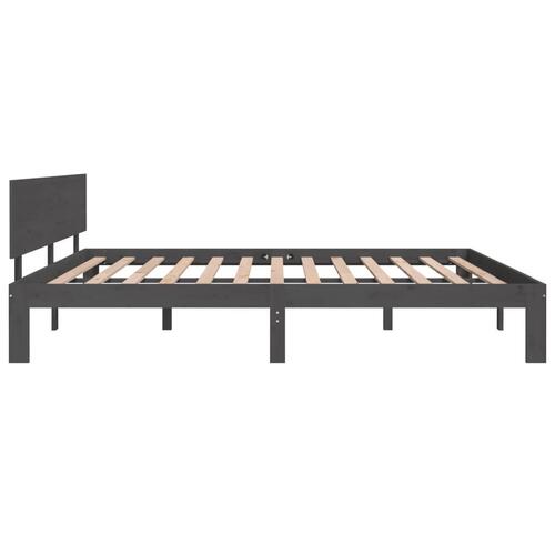 Sengestel 180x200 cm Super King massivt fyrretræ grå