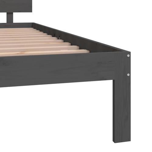 Sengestel 180x200 cm Super King massivt fyrretræ grå