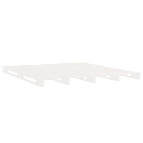 Sengeramme 135x190 cm dobbelt massivt fyrretræ hvid