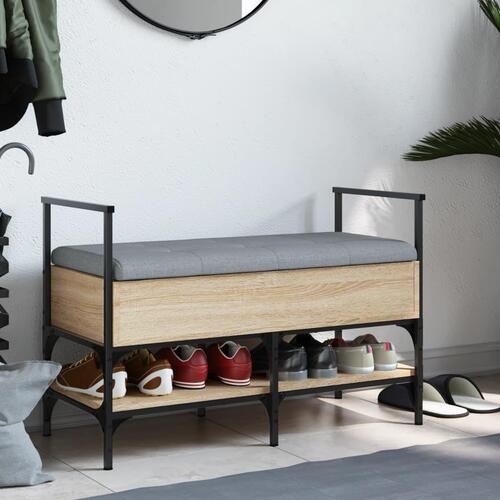 Skobænk 85,5x42x57,5 cm konstrueret træ sonoma-eg