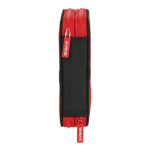 Dobbelt penalhus Sevilla Fútbol Club Sort Rød 12.5 x 19.5 x 4 cm (28 Dele)