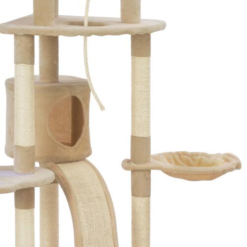 Kattetræ med sisal-kradsestolper 145 cm beige